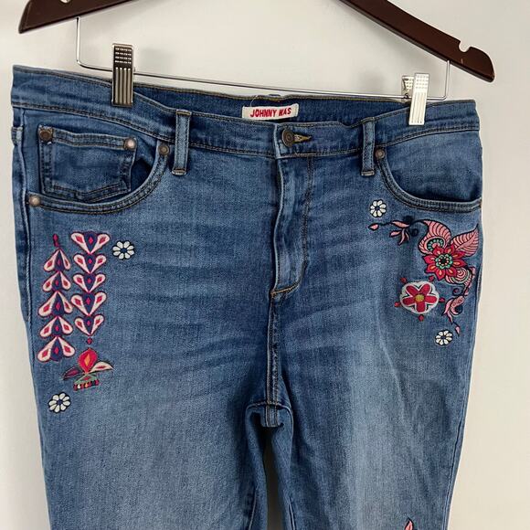 Johnny Was Mid Rise Skinny Jeans Embroidered Women Size 31 - Picture 6 of 12